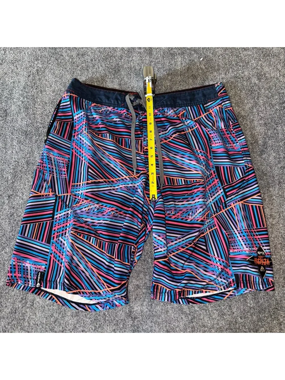 The Ninja Multicolor Surf Board Shorts Mens LG Vtg y2k 90s Rare